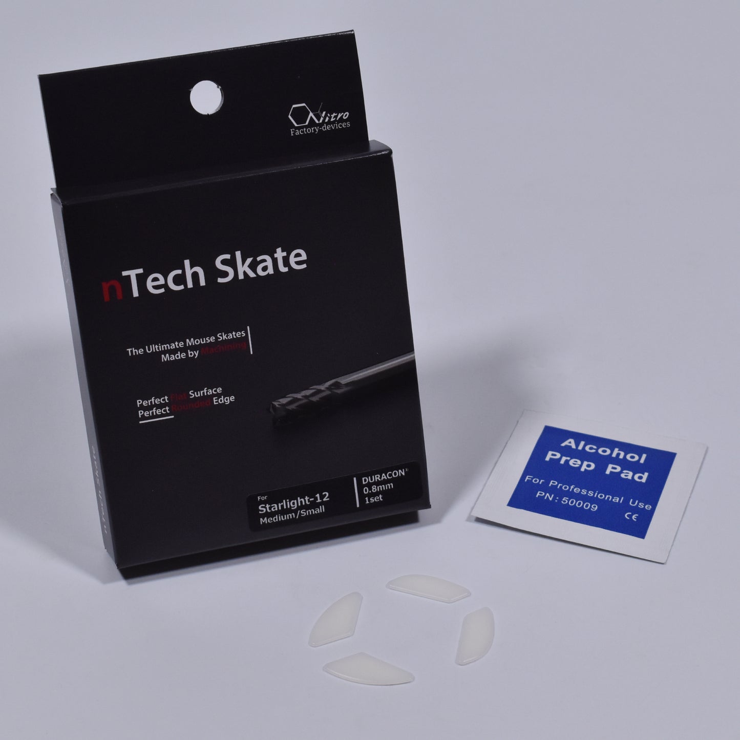 nTech Skate for Finalmouse Startlight-12 Medium/Small ×1set 100%PTFE/ジュラコン®素材